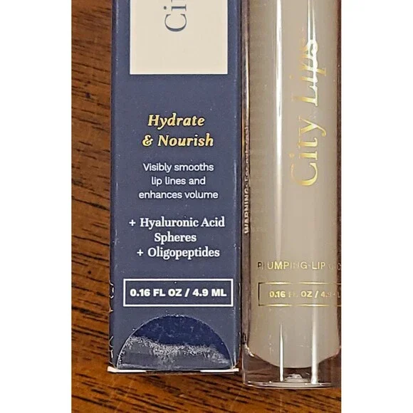 (2) City Beauty Plumping CLEAR Lip Gloss Plumps Hydrates Smooth Lips .16 oz Each - Picture 4 of 9
